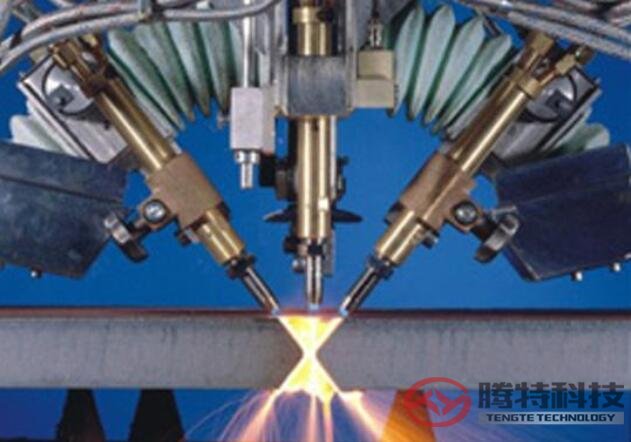 門式數控火焰直線三割炬坡口切割機